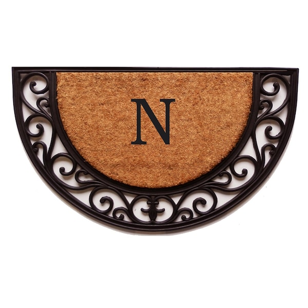 Calloway Mills Monogram Door Mat, Black, Natural, 18 in W x 30 in L 100141830N - main